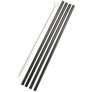 Reusable Stainless Steel Drinking Straws Set of 4 With Cleaning Brush